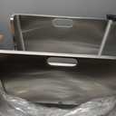 Stainless Steel Litter Box 13.7'' High Sides, XL Metal Cat Litter Box with Curved Low Entry, Cat Litter Pan for Big & Multiple Cats, Pet Toliet with Handy Wheels for Easy Moving