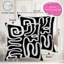 Black and White Throw Pillows Covers 22x22 Set of 2, Black and White Accent Abstract Pillow Covers for Couch Bedroom Home