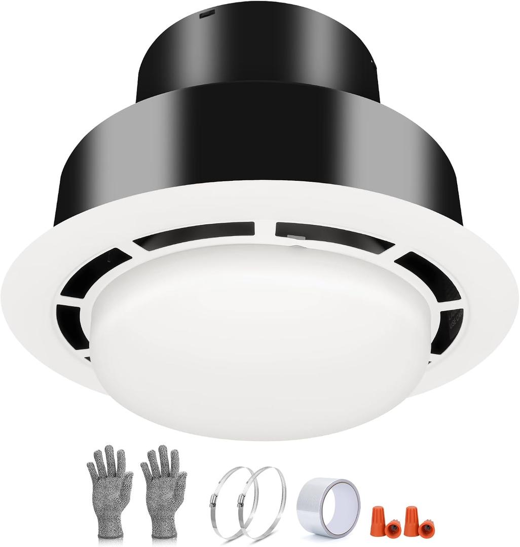 V2244-50 7 Inch Mobile Home Bathroom Exhaust Fan with E26 Light Socket