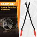 26" Internal Retaining Ring Pliers for GM 5L40 5L50 6L50 6L80 6L90 Transmission, Heavy Duty Large Snap Ring Pliers with Straight Tips, Extra Long Transmission Snap Ring Removal Tool