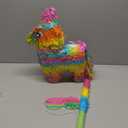 16" Cinco de Mayo Pinata, Large Rainbow Color Donkey Pinata 16 x 13 x 5.5 ln with Stick and Blindfold for Fiestas Mexican Party Decoration, Kids Birthday Party Favors, Taco Tuesday Event