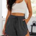SOFIA'S CHOICE Women Athletic Shorts Drawstring High Elastic Waisted Shorts with Pockets (Gray, S)
