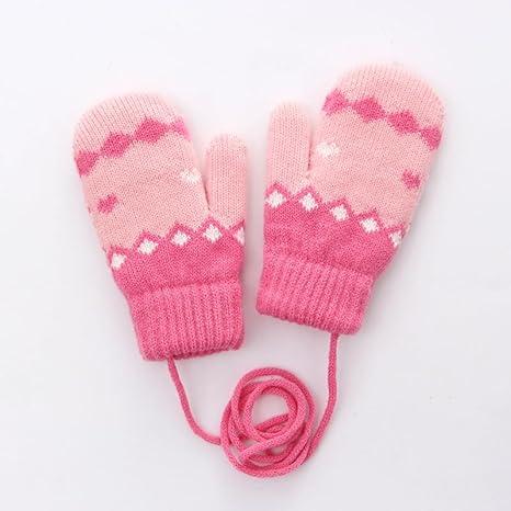 Winter Knit Mittens for Toddler Kids 3-5 T Soft Warm Thick Fleece Lined Knit Gloves Mittens