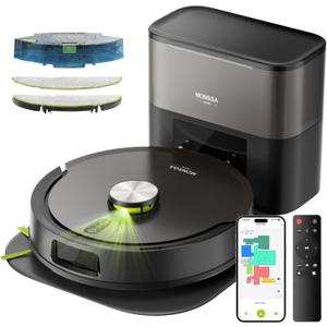 MONSGA Robot Vacuum and Mop Combo, 90 Days Self-Emptying with 8000Pa Suction, LiDAR Smart Mapping, Dual Anti-Tangle for Pet Hair, Carpet and Hard Floor