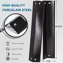 Hiorucet Grill Replacement Parts for Chargriller 5050 3001 5650 5072 3030 3008 5252 3000 4000 4208 Grill Models. Grill Heat Plate Shields, Burner Tubes, Hanger Brackets Replacement Parts. (Porcelain Steel)