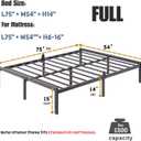 ZIYOO 14 Inch Metal Full Bed Frame Mattress Anti-Slip Design, No Box Spring Needed, Easy Assembly Noise-Free Tools Included, Ideal for Bedrooms, Guest Rooms, Dorms, Hotels & B&Bs