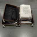 Merax 3 Piece Suitcase Set, Hardside Carry-on, Checked Luggage, Lock, Ivory + ABS, 20/24/28 Inch