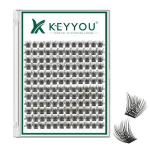 Lash Clusters 144pcs Individual D Curl 10mm Air Touch Cluster Lashes Super Lightweight Soft Wispy Comfortable Easy DIY at Home
