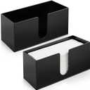 ZAVOOS 2 Pack Acrylic Paper Towel Holder, Black Countertop Napkin Dispenser for Z-fold C-fold Trifold, Multifold Hand Towel Storage Holder Organizer for Bathroom, Toilet, Kitchen