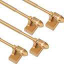4 Pack Magnetic Curtain Rod for Metal Doors Windows,9 to 16 Inch,Multi-Use Adjustable Appliance for Iron and Steel Place,1/2 Inch Diameter, Tool Free,Gold