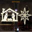 Christmas Decorations 17" Christmas Window Silhouette Lights - 2 Pack Nativity Scene with Lights  Lighted Bethlehem Star for Holiday Indoor and Outdoor Wall Door Window Decorate