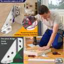 Furniture Corner Connector - 20PCS Universal Stainless Steel L Brackets for Wood,Hardware Metal Angle Bracket Corner Braces,L Bracket for Shelves,Table,Cabinet,Drawer,Corner Brackets for Wood