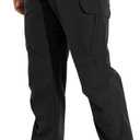 KFUBUO Men's Lightweight Ripstop Tactical Cargo Pants, Water Resistant Hiking Work Pants Relaxed Fit Black (40W x 30L)