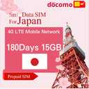 (15GB 180days) Japan Data SIM Card 4G LTE(No Voice & Text) | NTT Docomo Network | No Activation | Supports Hotspot Tethering | English Manual | Reliable Support in English, Japanese, and Chinese (B0DFLT3LYH)