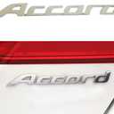 1 Pack Fit for Accord Replacement 3D Acco Sticker Emblem Rear Trunk Chrome Badge Back Sign(Silver)