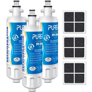 PUREPLUS 469690 LT700P Replacement for LG Kenmore Elite 9690, ADQ36006102, ADQ36006101, LFXS30766S, LFX28968ST, LFX31925ST, LFX31945ST, RWF1052, LT120F, Refrigerator Water and Air Filter Combo, 3Pack (3+3 Count (Pack of 1))