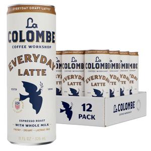 La Colombe Coffee, Double Draft Latte, 11 fl oz Cans (Pack of 12), Coffeehouse Quality Cold Brew, Specialty Grade Coffee Beans, Ready-to-Drink On-the-Go (EXP 09/10/26)