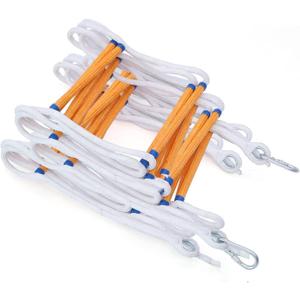 2.5M Safety Balcony Fire Escape Ladder with Hooks Carabins | 1 Story for Adults and Kids |Reusable Multi-use for Treehouse|Weight Capacity up to 2000 lb 8ft