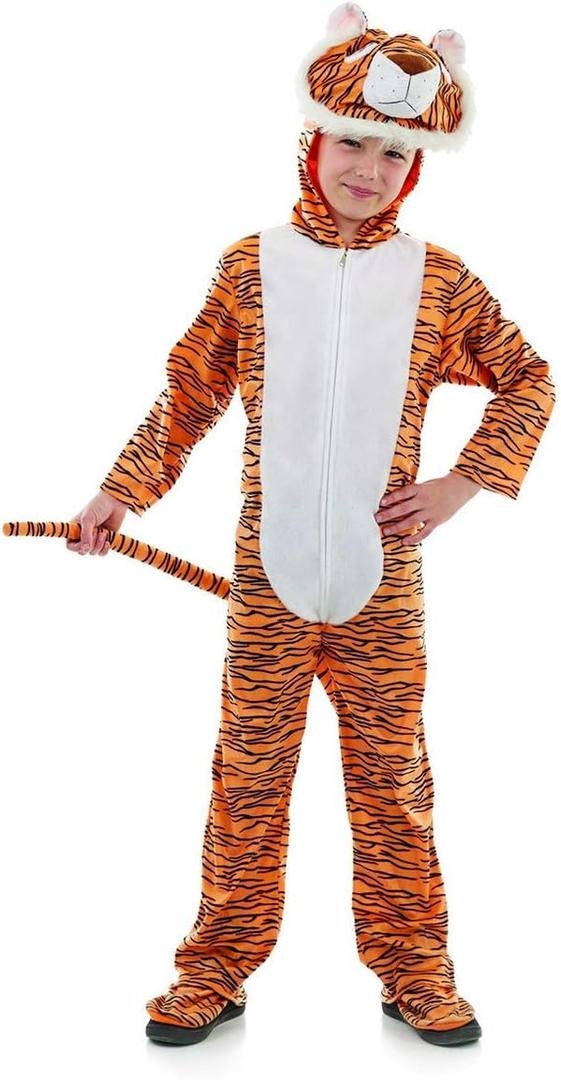 fun shack Tiger Costume for Kids, Boys and Girls Tiger Outfit, Youth Tiger Dress Up Costume for Parties and Halloween (Small)