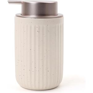 BosilunLife Dish Hand Soap Dispenser - Liquid Pump Soap Dispenser for Bathroom Decro Aprcot 12oz Ceramic Kitchen Dish Dispenser with Rust-Proof Liquid Pump Modern Refillable Lotion Bottles