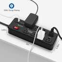 Heavy Duty Power Strip with USB,8 Outlet Workshop Metal Power Strip,PD20W USB C 15A 1200 Joules Surge Protection,Wide Spaced,15FT Cord