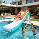 Inflatable Pontoon Slide, Quick Setup Portable Water Slide for Boat Dock, Lake Pool, Summer Party