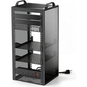 10Inch Mini Server Rack,12U Network Rack with Rack PDU Power