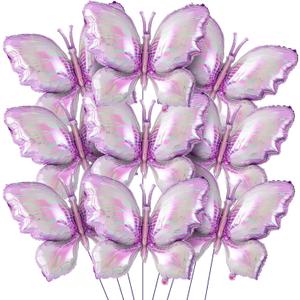 12 Pcs 40 Inch Butterfly Balloon Butterfly Foil Balloon Colorful Party Balloons Giant Butterfly Birthday Decorations for Butterfly Theme Birthday Party Wedding Supplies (Purple Gradient)