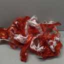 LEEQE Red and White Glitter Christmas Tree Topper Bow 11 Inch with 6 Ribbon Tails 3 Yards Long Wired Ribbon for Holiday Easy Style Party Decoration