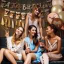 VitalCozy 48 Pcs Fall Espresso Martini Birthday Party Decorations a Tini Bit Older Banner Martini Garland Gold Brown Bow Balloons Spirals Ribbon for Women Bar Birthday Bachelorette Bridal Shower