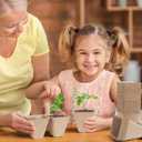 Square Peat Nursery Pots 150 Pcs 3in Biodegradable and Label, Used for Outdoor Gardens in Plant Nurseries