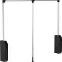 Pull Down Closet Rod, 60 lbs Load Capacity Adjustable 26-35 Inches Stainless Steel Soft-Close Wardrobe Lift with Two-way Buffering, Side&Back Mounted for Hanging Clothes