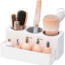 Lifewit Hair Tool Organizer, Hair Blow Dryer Holder Countertop, Removable Acrylic Hair Brush Storage Stand for Curling Iron/Hair Styling Tools/Makeup Accessories in Bathroom, Vanity, Kitchen (White)