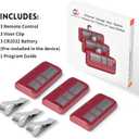 3 for Chamberlain LiftMaster Craftsman Garage Door Opener Remote 893LM 893Max 971LM Universal, Red