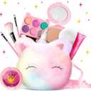 ULOVEME Kids Washable Makeup Kit for Girls 4-6 with Small Coin Purse(5.5x5.25in) - Real, Non Toxic Make Up Toy Gift- Umicorn Gift Set (Rainbow Coin Purse)