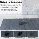 Large Stone Dish Drying Mat for Kitchen Counter 24" x 16" Diatomaceous Earth Quick Dry Water Absorbing Mat Roll up Drying Pads Countertop Mats For Plates Dishes Rack Matt Finish -Dark Gray