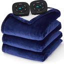 Bedsure Heated Blanket Throw Blanket  Fast Heating Electric Blanket, Soft Flannel Heated Throw with 4 Time Settings, 6 Heating Settings, Warm Gifts for Grandma Granpa (50x60 inches, Pageant Blue)