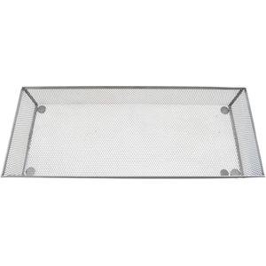 HAHIYO Stackable Mesh Tray Cup 15 x 6 x 2 inches Sturdy Container for Desk Drawer Organizer Collection for Home Office School kitchen Soft Foam Feet No Sharp Edges 1 Pack Silver
