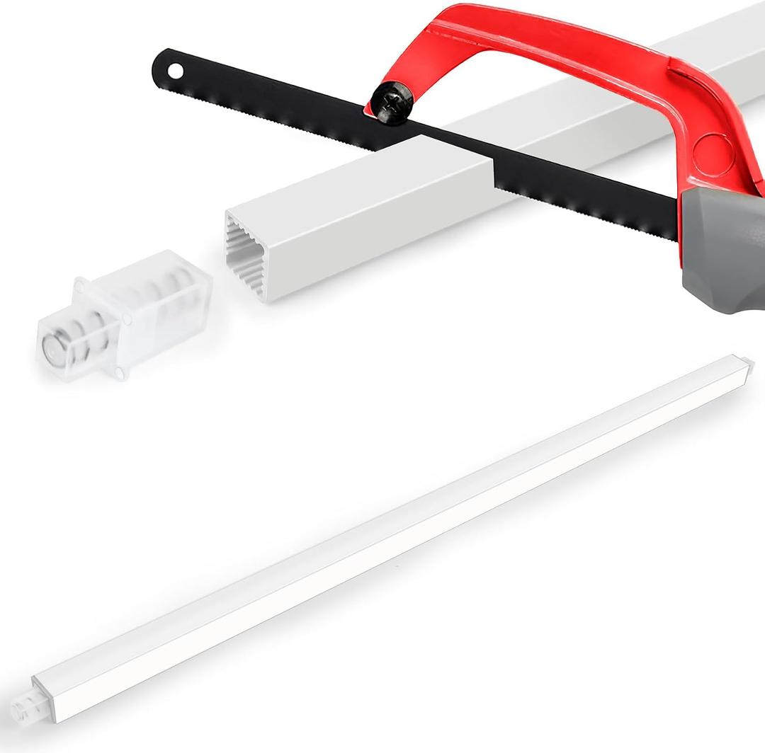 24-Inch Spring End Wall-Mounted Towel Bar, Adjustable Sturdy Plastic Towel Holder for Bathroom Kitchen Towel Storage White