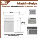 BJADE'S Window Air Conditioner Side Panels with Adjustable Frame Size Suitable for Different Window AC Unit 5,000-14,000Btu, Side Panel Seal Kit,Room AC Accordion Filler Curtain Replacement Kit