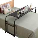 Overbed Table with Wheels Overbed Desk Over Bed Desk King Queen Bed Table Overbed Laptop Table Over Bed Table with Wheels(Black)