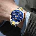 OPK Watches for Men Diamond Roman Analog Mens Watches Waterproof Large Stainless Steel Men Wrist Watch Business Father Gift Watch Blue