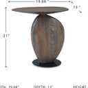 Signature Design by Ashley Cormmet Industrial Accent Table with Metal Base, Dark Brown & Black, 19.88" W X 13" D X 21" H