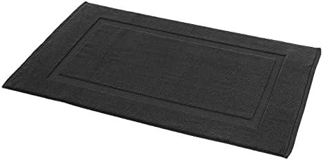 Amazon Basics Banded Bathroom Bath Rug Mat, Midnight Black, 31 inches L x 20 inches W