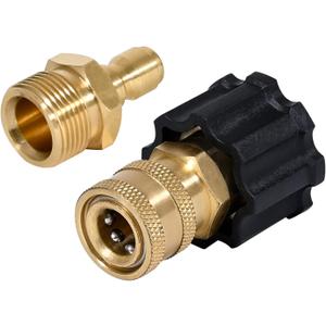 YAMATIC Pressure Washer 1/4" Quick Connect Adapters - 1/4" to M22-14mm Fittings - 4000 PSI High Power Washer Hose Couplers 2 Pcs 