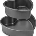 HONGBAKE Heart Shaped Cake Pan, Nonstick 8 & 6 inch Cheesecake Pans Set, Heart Shape Layer Cake Mold, Baking Tin for Valentine's Day, Weddings, 2 Pieces, Heavy Duty, Grey (Gray)