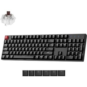 Keychron K10 Version 2 Full Size 104 Keys Bluetooth Wireless Mechanical Gaming Keyboard for Mac Windows with Keychron Super Brown Switch White LED Backlight/USB C Wired Computer Keyboard