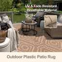 Wonnitar Outdoor Rugs 9x12 Waterproof Plastic Straw Rug, Large Outdoor Camping Rug for RV, Reversible Portable Outside Lightweight Area Rug for Backyard Balcony Beach Picnic, Beige