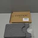 eormoe Faucet Mat for Kitchen Sink  Wider Diatomite Fast Drying Stone Sink Tray, Super Absorbent, Prevents Moisture Buildup  Faucet Splash Guard for Bathroom Counter (Dark Grey, 15x5.3inch)