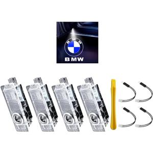 4 Pack Never Fade HD Car Door Lights Logo Projector LED Welcome Lights Accessories, Compatible with BMW X1/X2/X3/X4/X5/X6/X7, M, Z, and GT Series Models